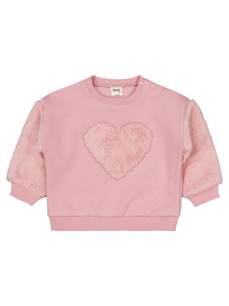 Civil Baby Kalp Nakışlı 6-18 Ay Takım - Pembe