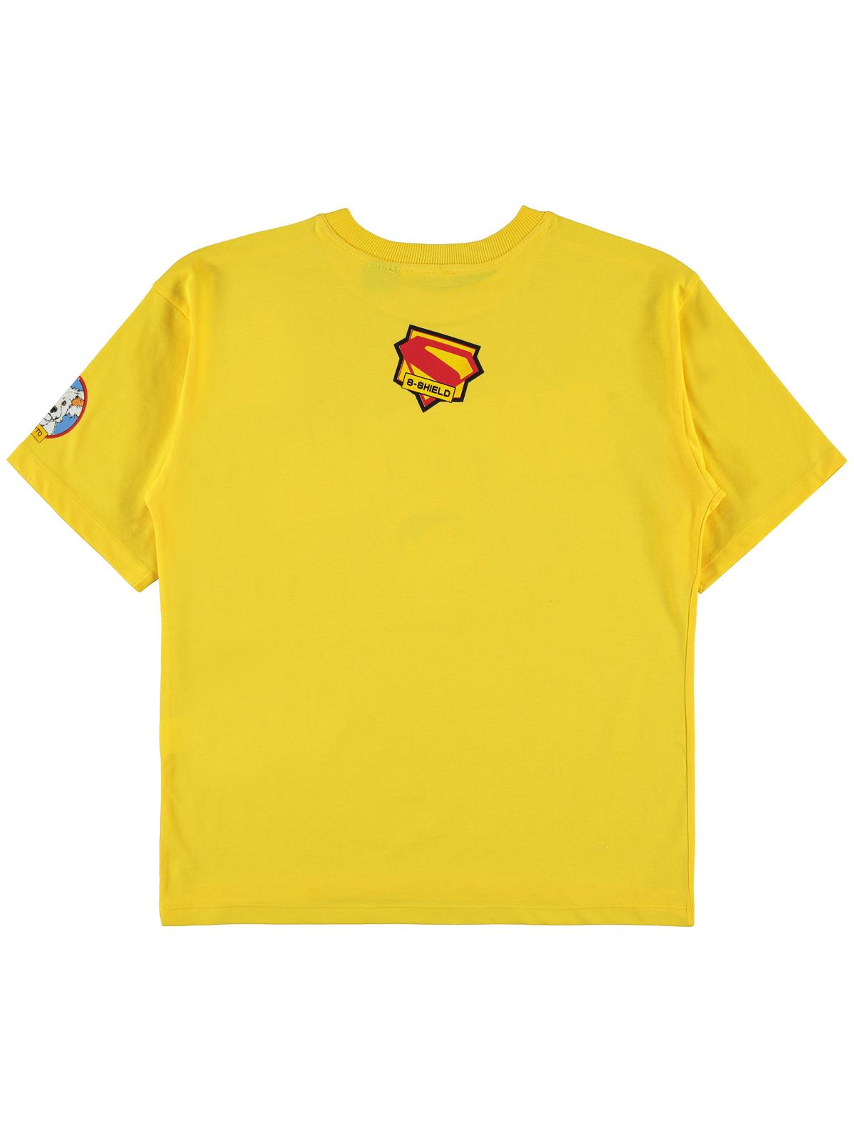 Süperman Baskılı 10-13 Yaş Tişört - Sarı