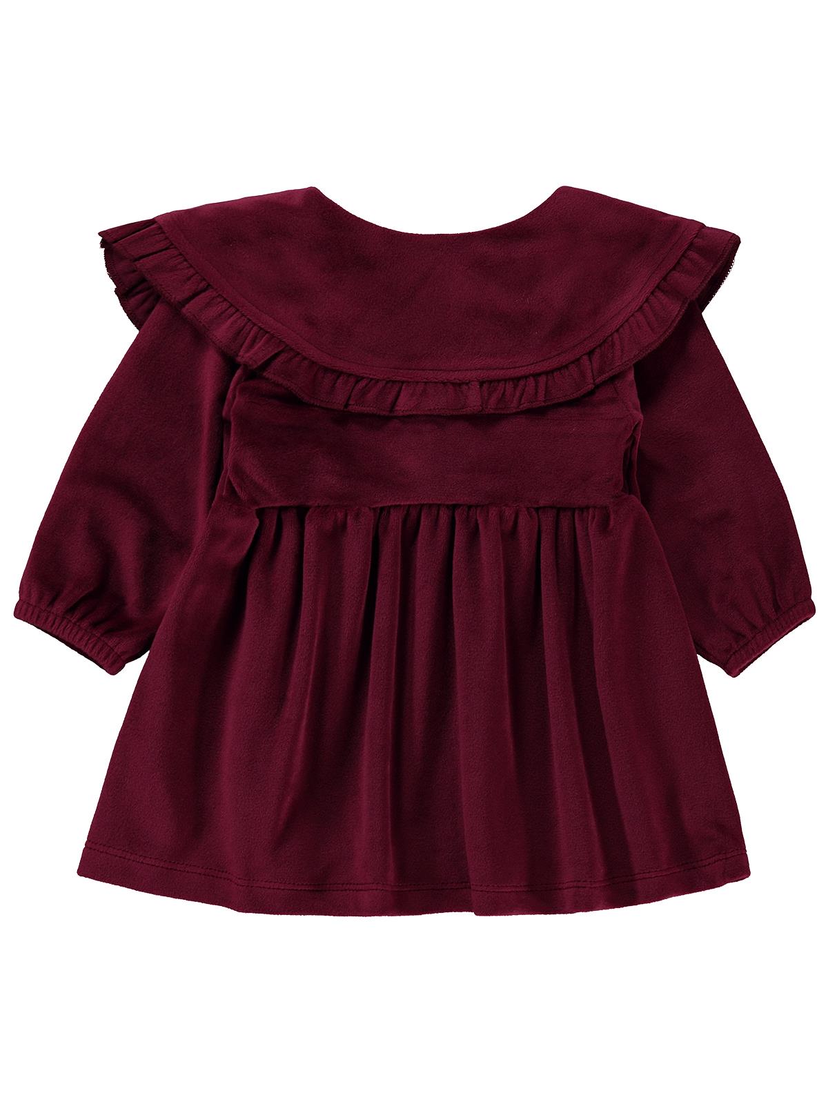 Civil Baby Eteği Büzgülü 6-18 Ay Jile ve Elbise - Bordo