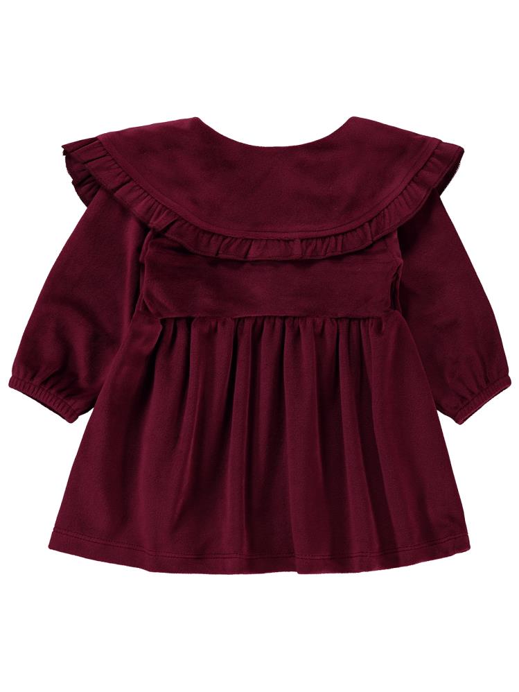 Civil Baby Eteği Büzgülü 6-18 Ay Jile ve Elbise - Bordo