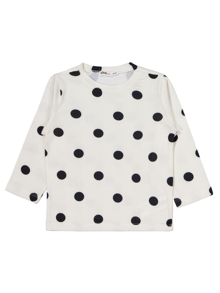 Civil Girls Puanlı 2-5 Yaş Pijama Takımı - Ekru