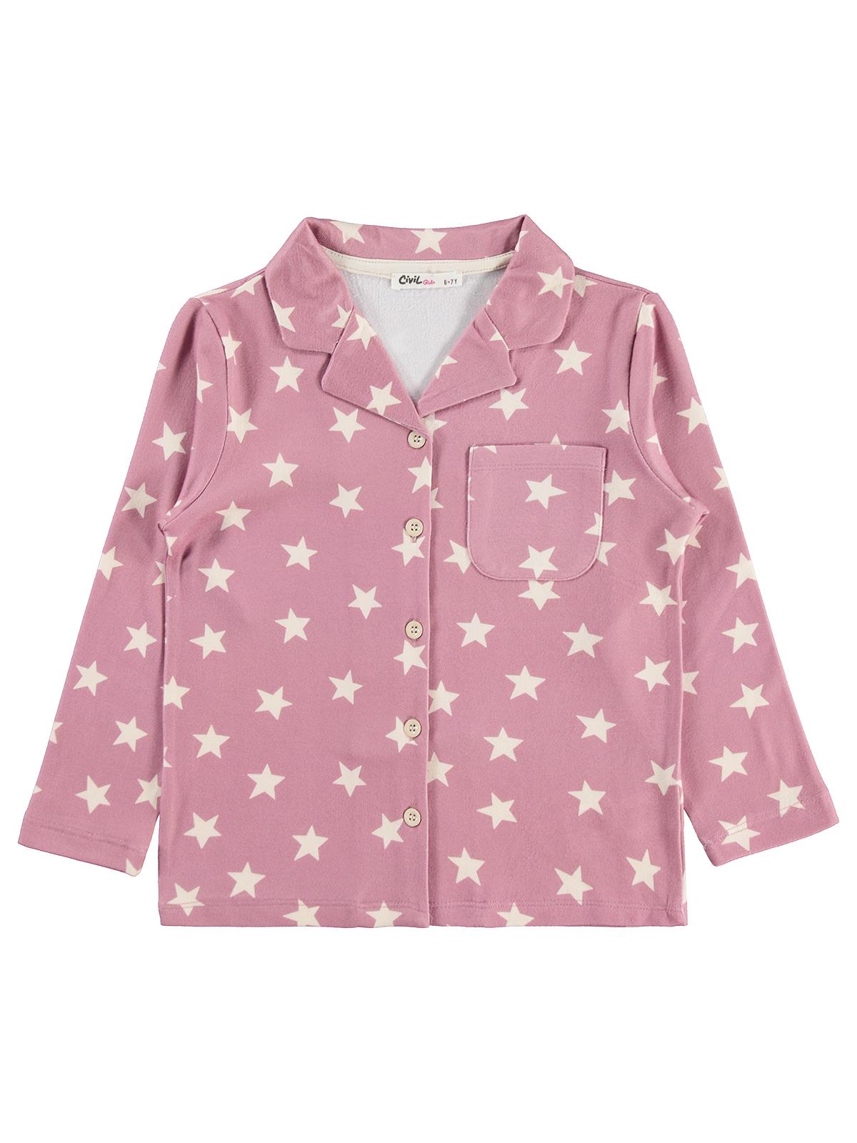 Civil Girls Yıldızlı 6-9 Yaş Pijama Takımı - Pembe