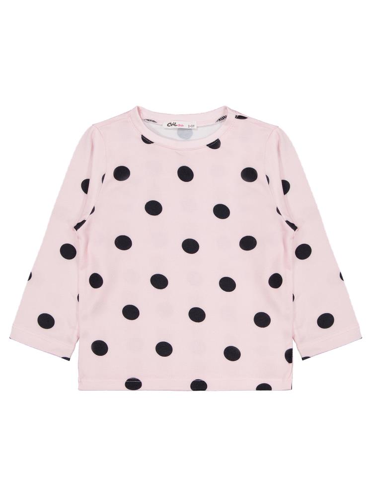 Civil Girls Puanlı 2-5 Yaş Pijama Takımı - Pudra