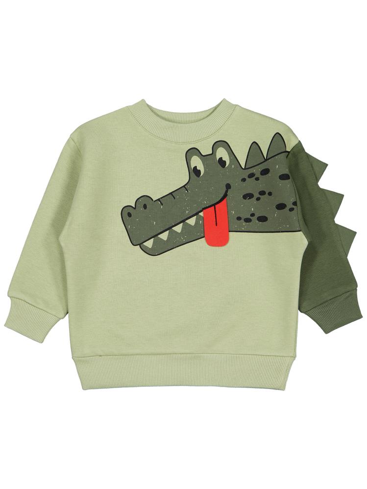 Civil Boys Sooo Hungry Baskılı 2-5 Yaş Sweatshirt - Haki