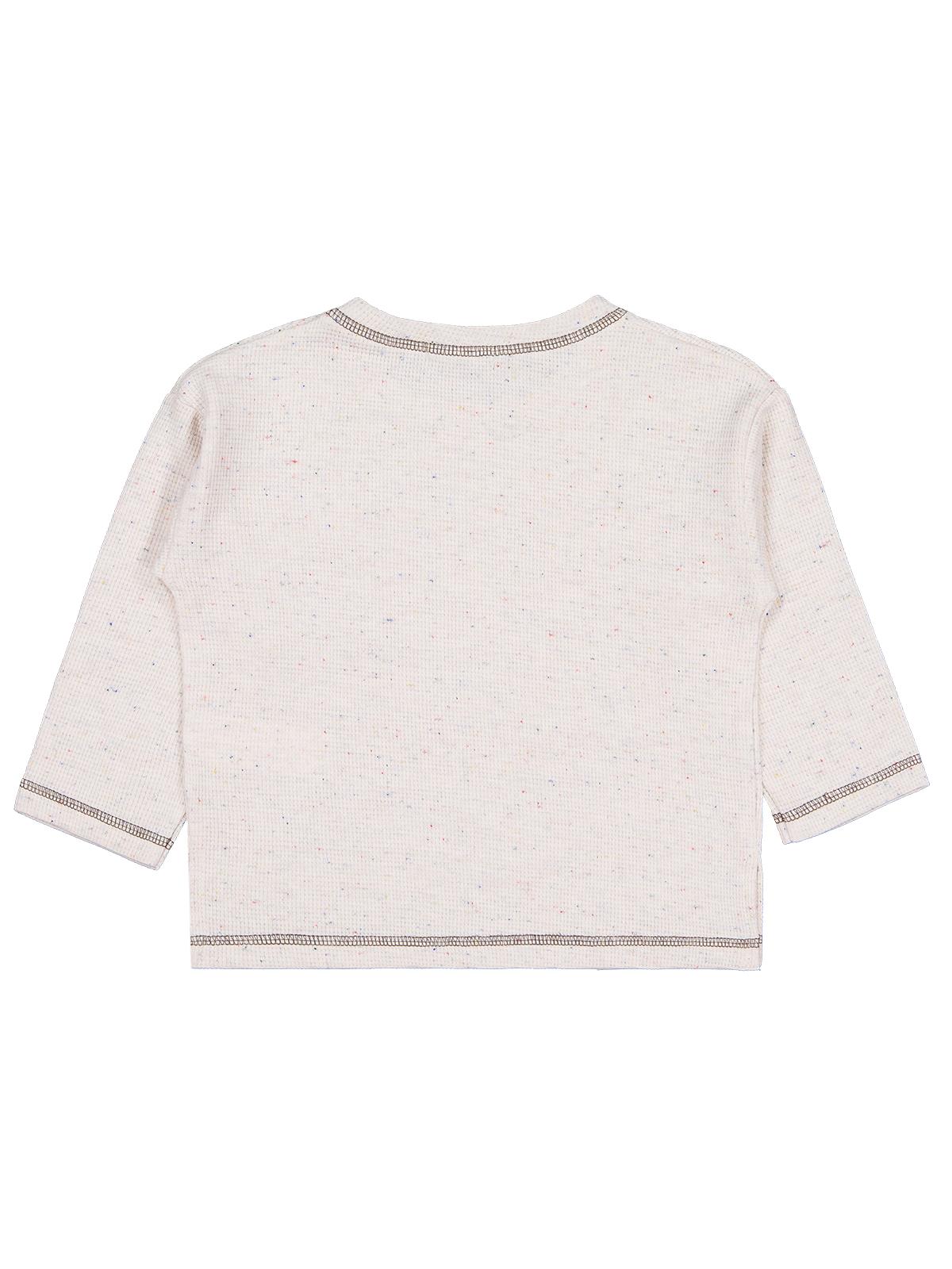 Civil Erkek Çocuk Kadife Cepli Sweatshirt | Waffle Pike Uzun Kol | Okul Kreş ve Günlük Kullanım - Bej
