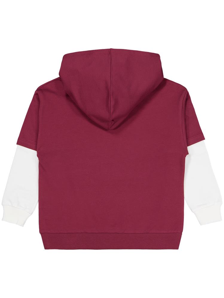 Civil Boys Stop Yıldız Baskılı 6-9 Yaş Sweatshirt - Bordo