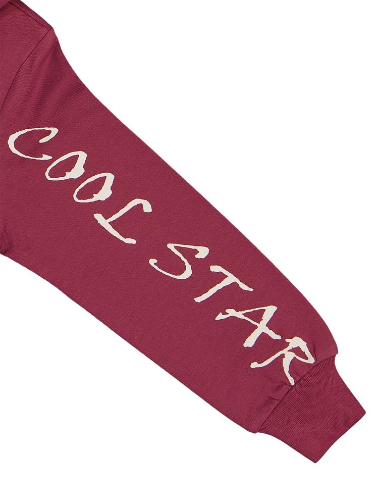 Civil Boys Cool Star Baskılı 2-5 Yaş Sweatshirt - Bordo