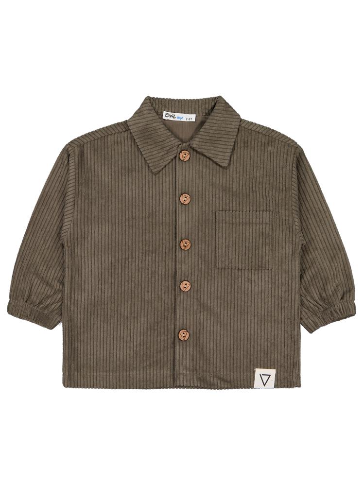 Civil Boys Kol Ucu Lastikli 2-5 Yaş Gömlek - Haki