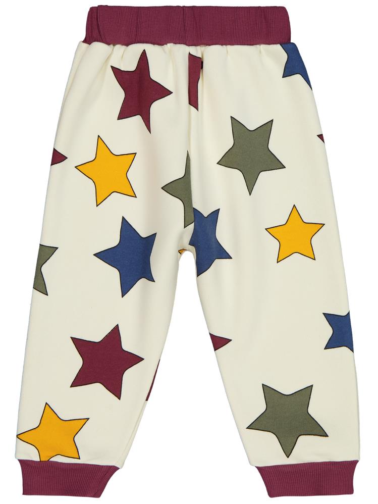 Civil Boys Renkli Yıldız Baskılı 2-5 Yaş Eşofman Altı - Bordo