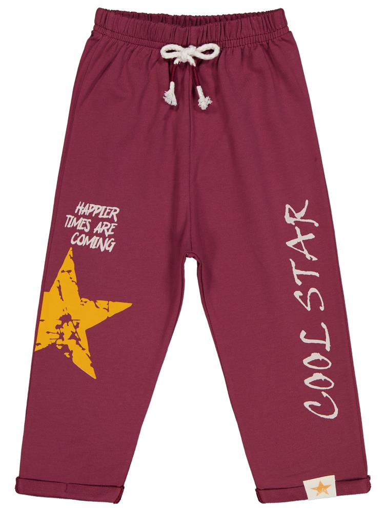 Civil Boys Cool Star Baskılı 2-5 Yaş Eşofman Altı - Bordo