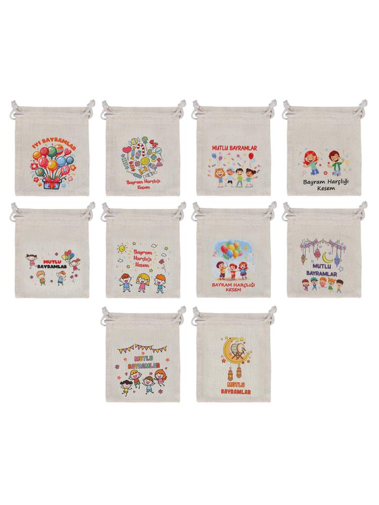 Çınar Bez Çanta Bayram Harçlığı Kesesi 10 Adet