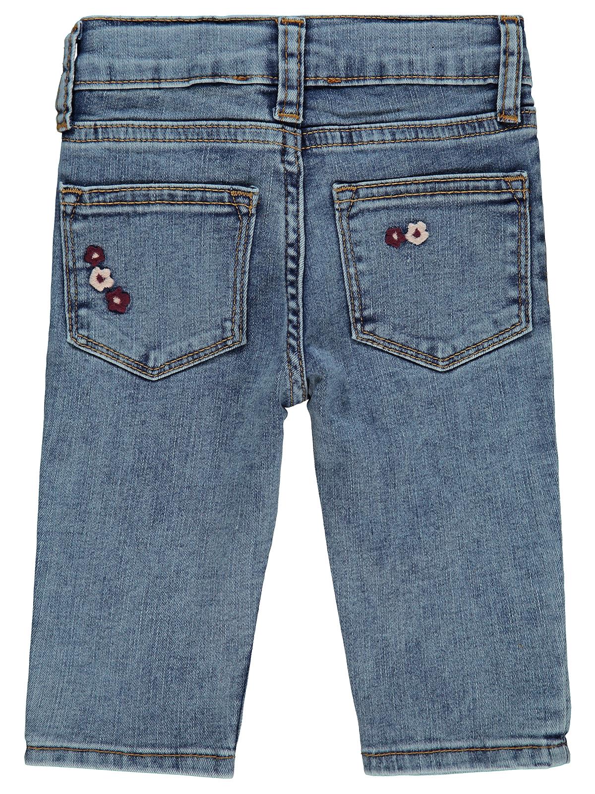 Civil Baby Çiçek Nakışlı Straight 6-18 Ay Pantolon - Mavi