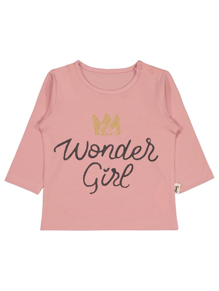 Cvl-55 Civil Baby Wonder Girl Baskılı 6-18 Ay Sweatshirt - Pembe