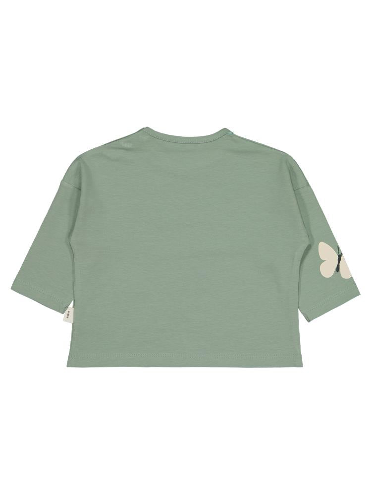 Cvl-60 Civil Baby Küçük Kelebekler Baskılı 6-18 Ay Sweatshirt - Yeşil