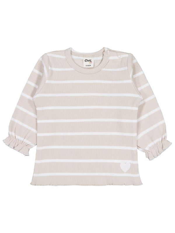 Civil Baby Çizgili 6-18 Ay Sweatshirt - Bej