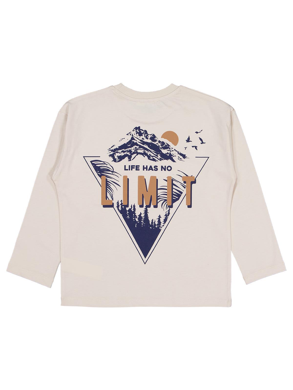 Civil Erkek Çocuk Lımıt Baskılı Sweatshirt | Süprem Uzun Kol | Okul Kreş ve Günlük Kullanım - Bej