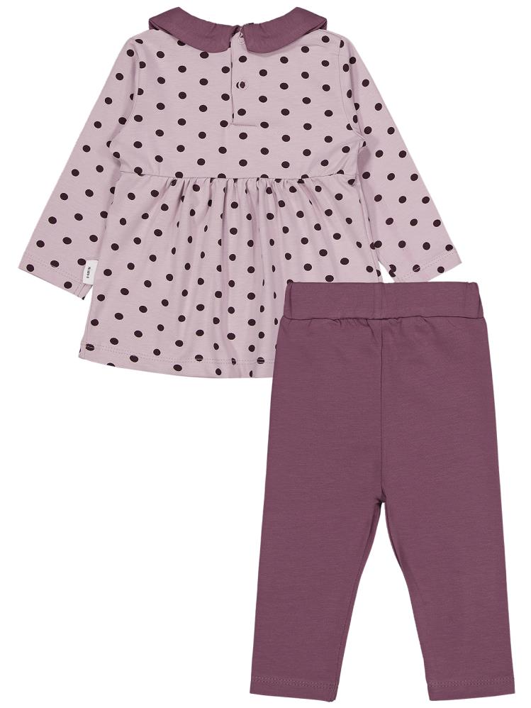 Civil Baby Yakalı Puan Baskılı 6-18 Ay Takım - Lila