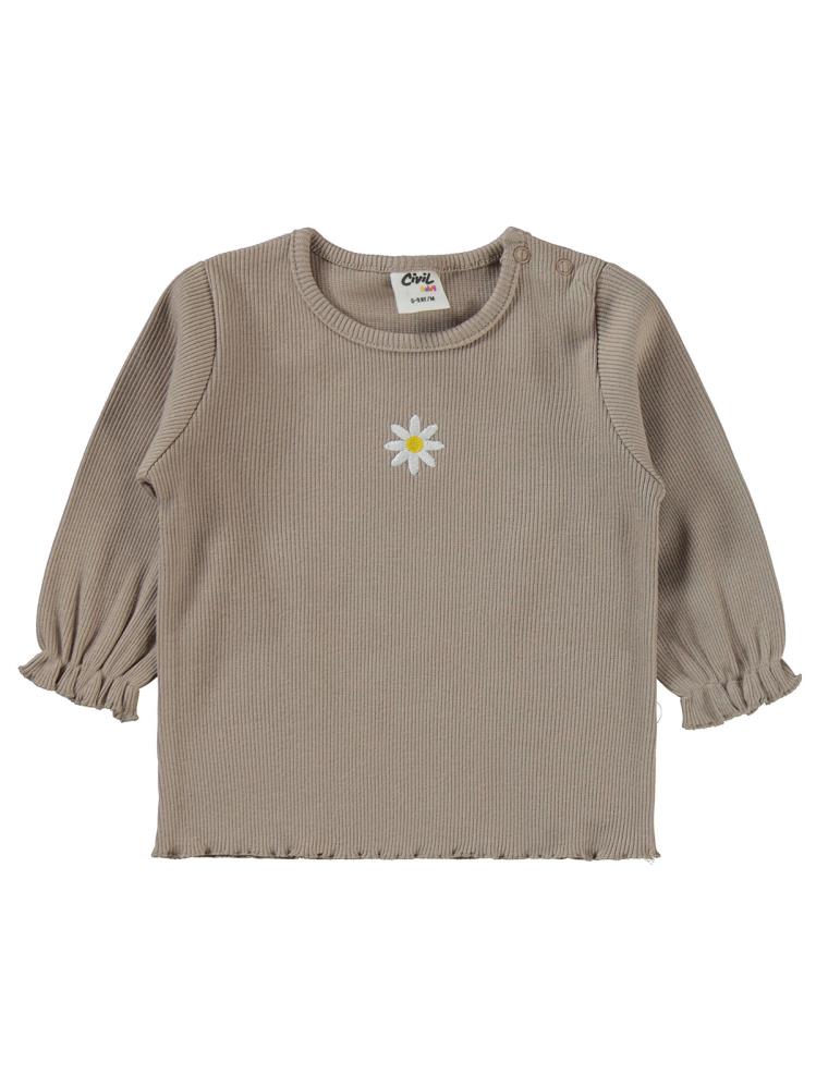 Civil Baby Papatya Nakışlı 6-18 Ay Takım - Bej