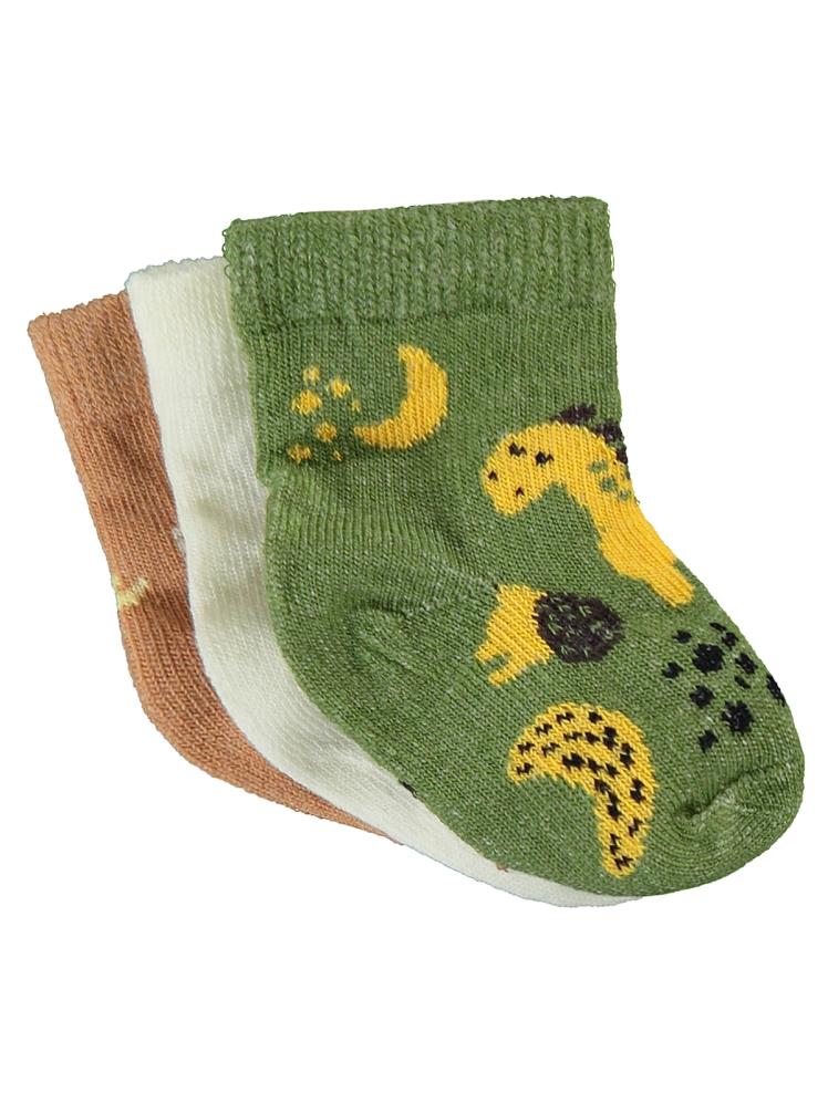 Civil Baby Dinazor Desen Asetat 0-24 Ay Çorap Setleri