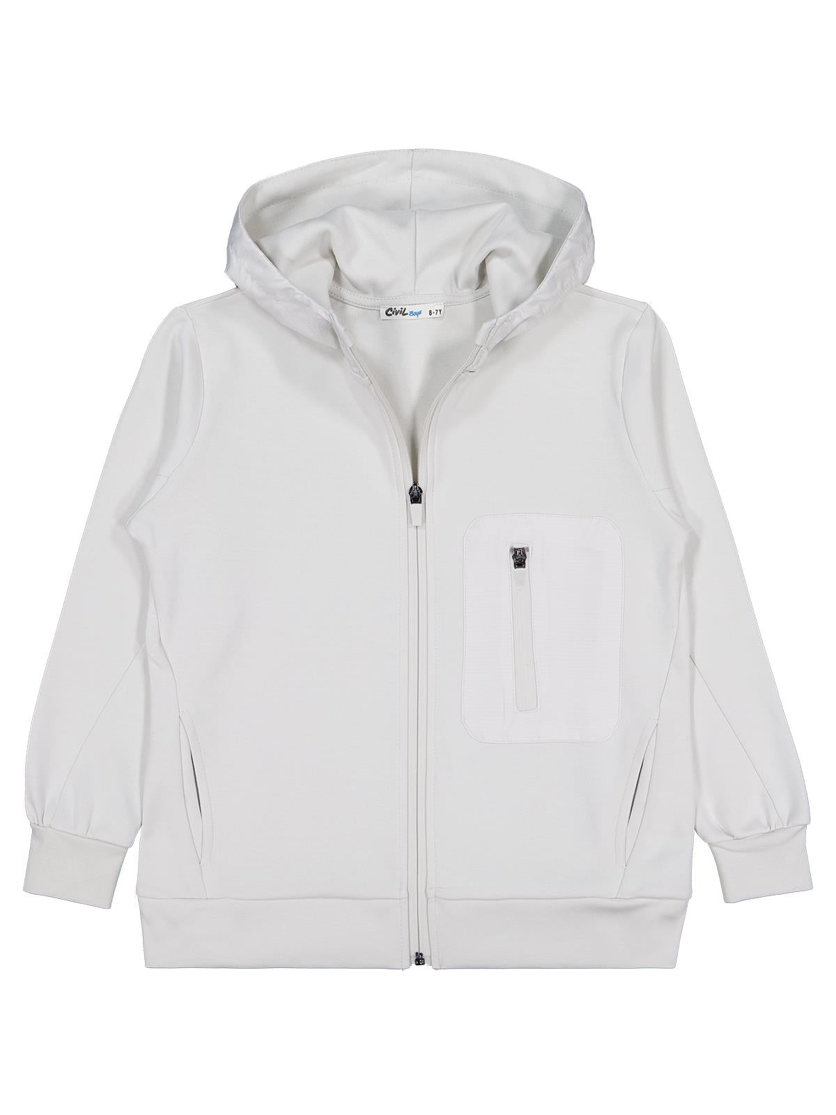 Civil Boys Etiketli - Micro Garnili 6-9 Yaş Hırka - Gri