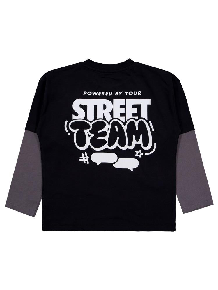 Civil Boys Street Team Baskılı 6-9 Yaş Sweatshirt - Siyah