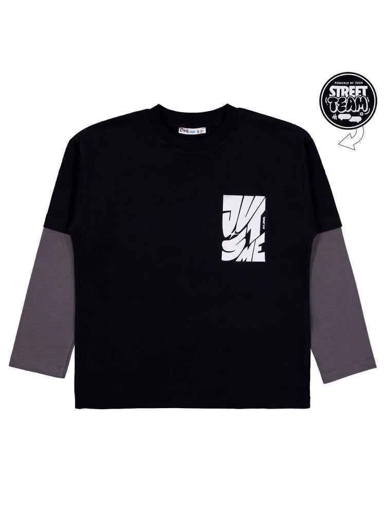 Civil Boys Street Team Baskılı 6-9 Yaş Sweatshirt - Siyah