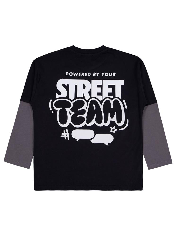 Civil Boys Street Team Baskılı 10-13 Yaş Sweatshirt - Siyah