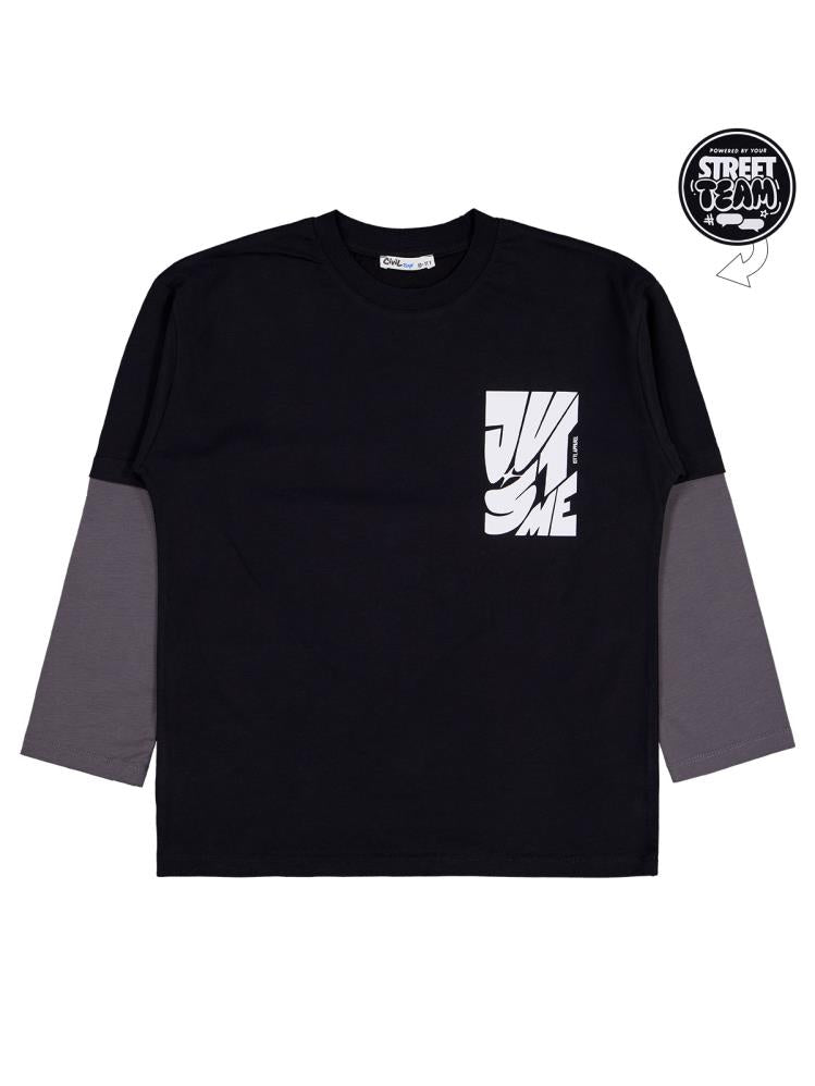 Civil Boys Street Team Baskılı 10-13 Yaş Sweatshirt - Siyah