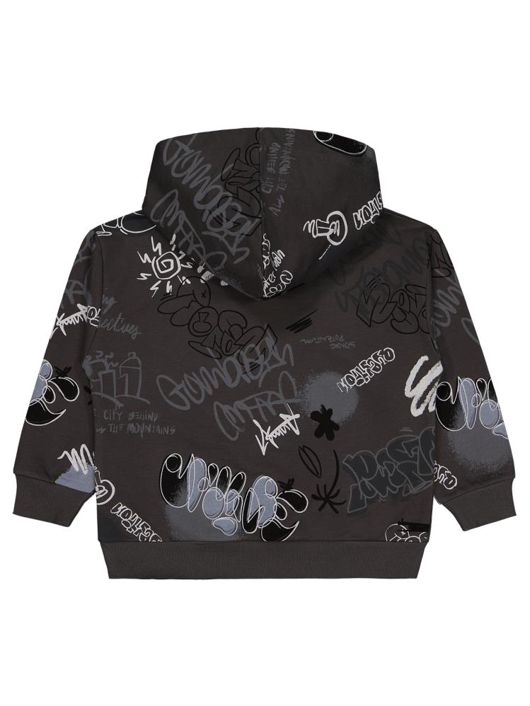 Civil Boys Grafiti Empirme Baskılı 6-9 Yaş Sweatshirt - Gri