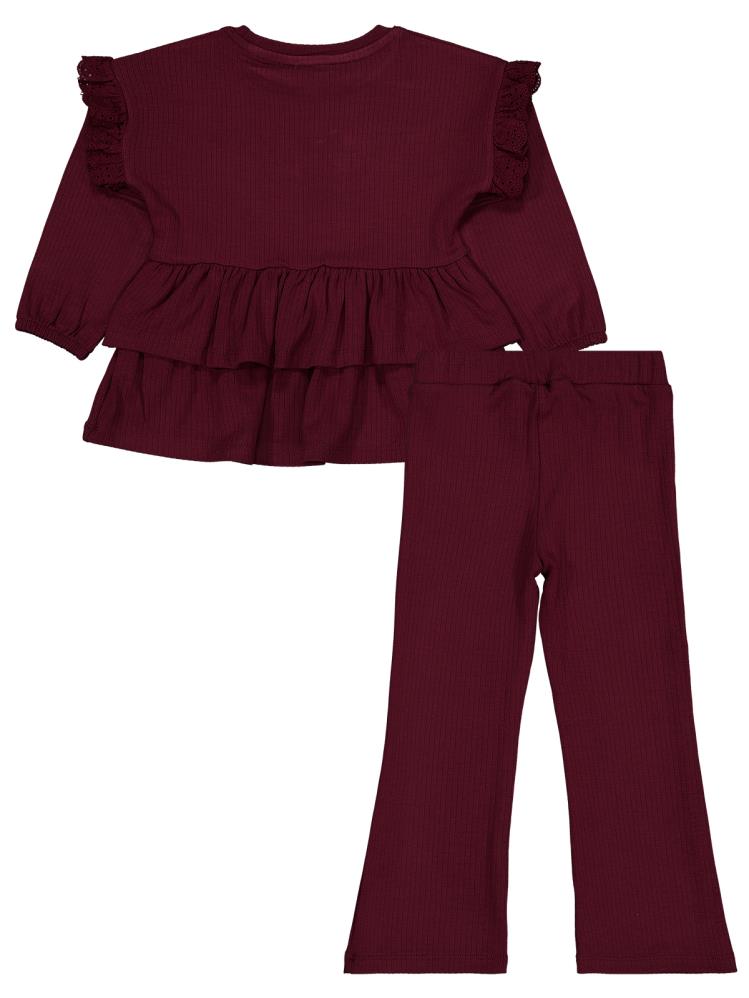 Civil Girls Brodeli 2-5 Yaş Takım - Bordo