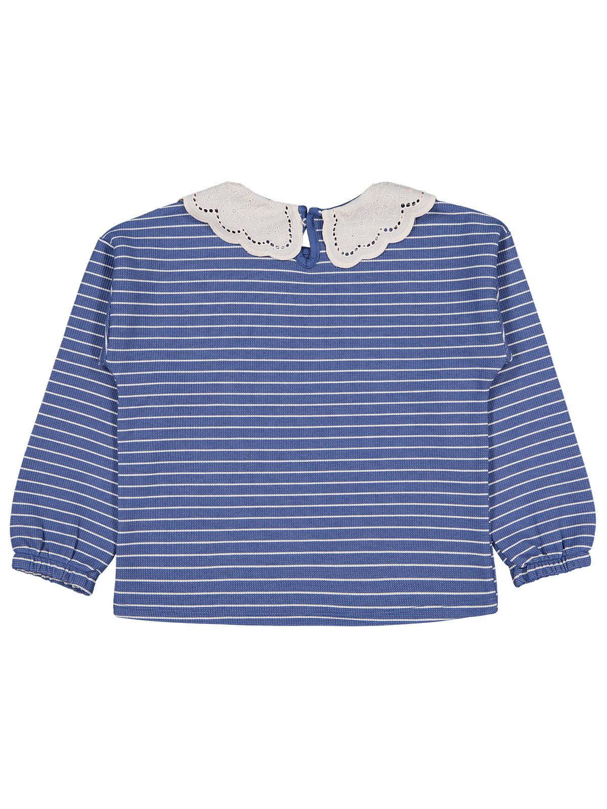 Civil Kız Çocuk Çizgili Sweatshirt | Waffle Uzun Kol Bisiklet Yaka | Okul Kreş ve Günlük Kullanım - Yeşil
