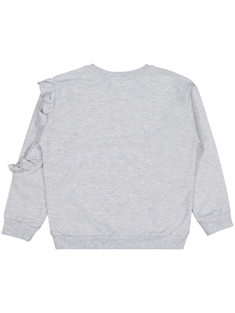 Civil Girls Fırfırlı 6-9 Yaş Sweatshirt - Gri