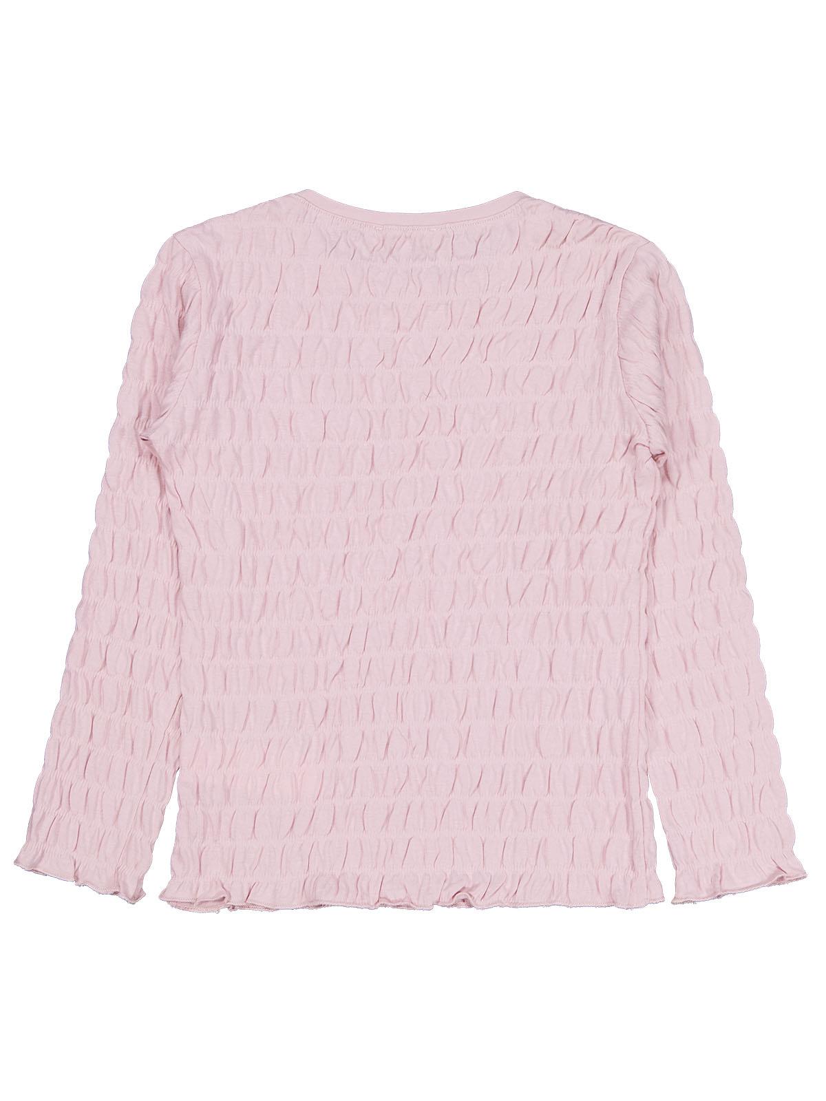 Civil Kız Çocuk Raporlu Sweatshirt | Jakarlı Likralı Süprem Uzun Kol | Okul Kreş ve Günlük Kullanım - Pembe