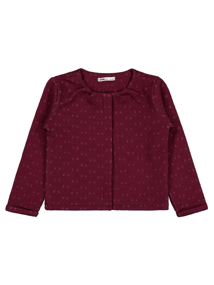 Civil Girls Gizli Çıtçıtlı 6-9 Yaş Hırka - Kırmızı