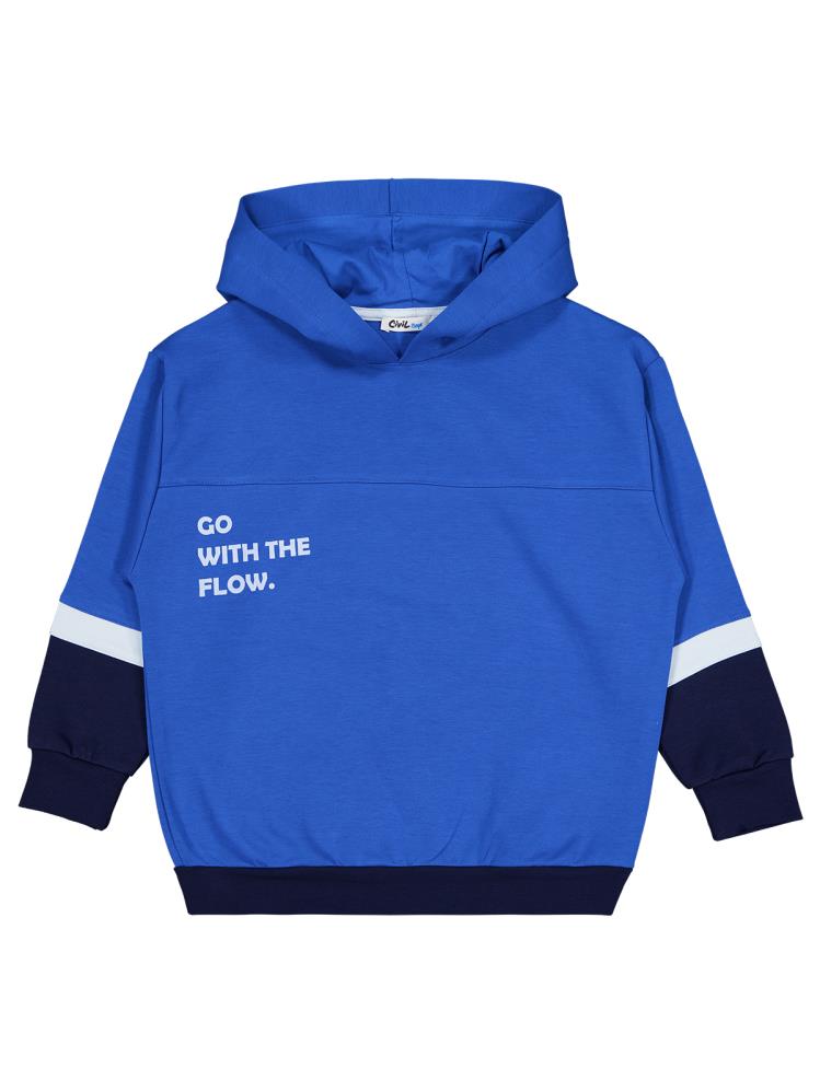 Civil Boys Go Wıth Baskılı 10-13 Yaş Sweatshirt - Mavi