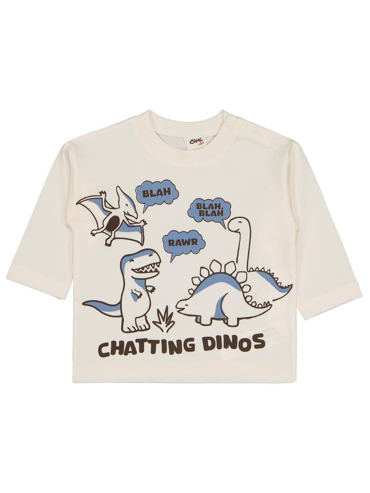 Civil Baby Dinazorlar 6-18 Ay Sweatshirt - Ekru