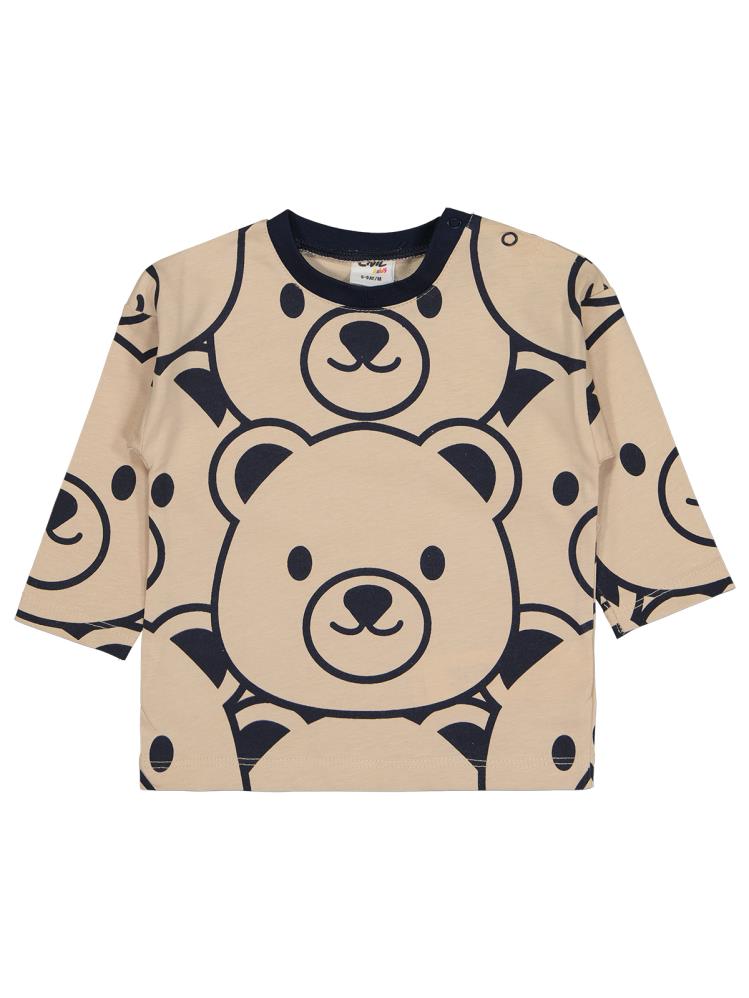 Cvl-78 Civil Baby Ayıcıklar Baskılı 6-18 Ay Sweatshirt - Lacivert