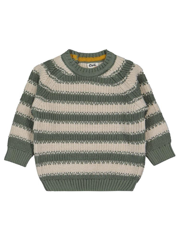 Civil Baby Elvi Çizgili 6-18 Ay Kazak - Haki