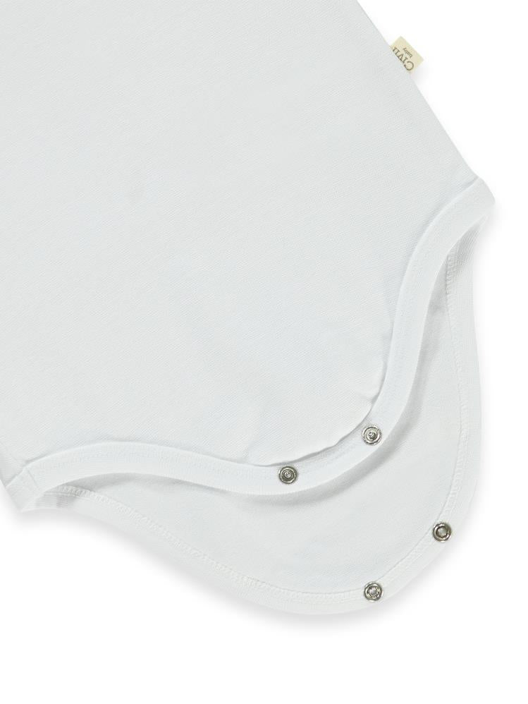 Civil Baby Organik 5 li Sıfır Kol 1-3 yaş Çıtçıtlı Badi - Beyaz