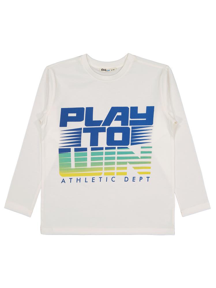 Civil Boys Play To Wın Baskılı 6-9 Yaş Sweatshirt - Ekru
