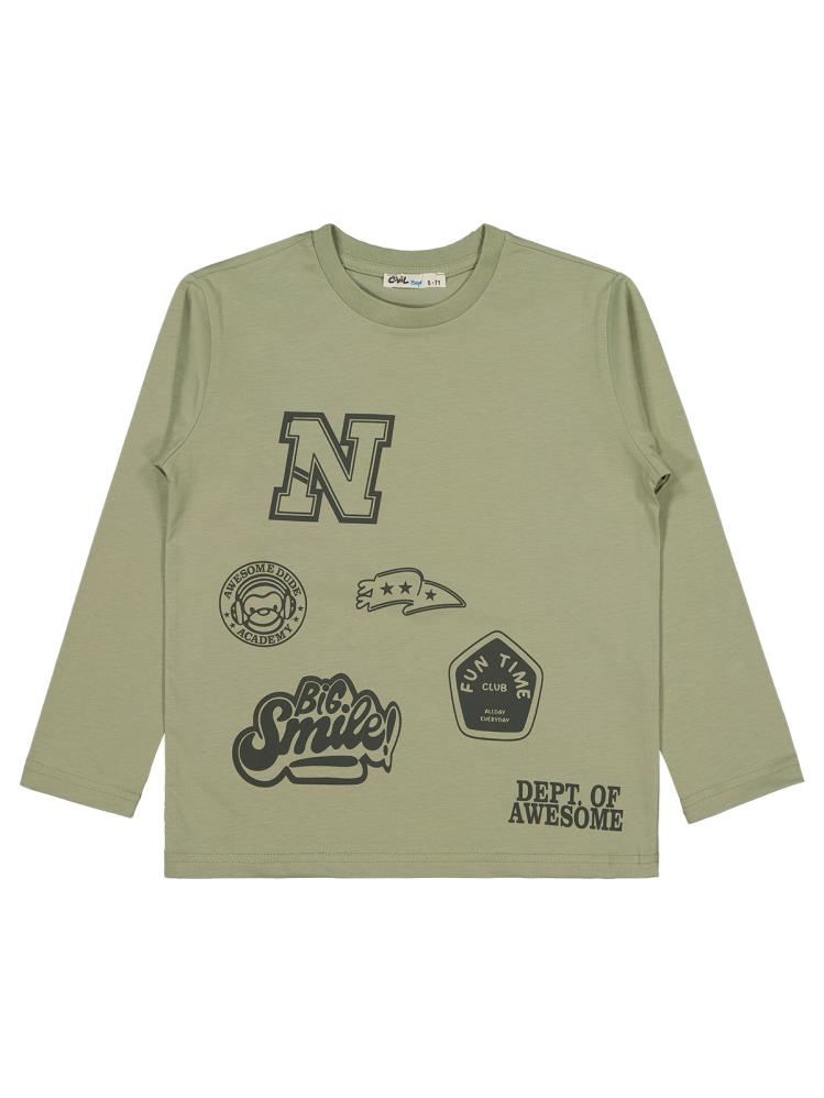 Civil Boys N Dept Of Baskılı 6-9 Yaş Sweatshirt - Haki