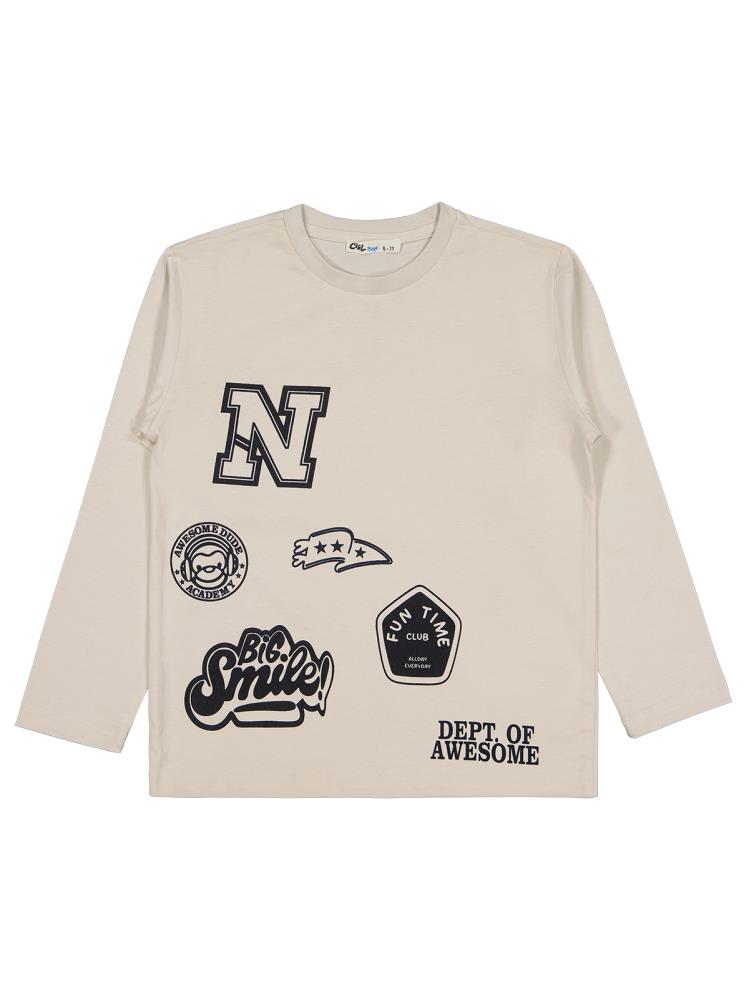 Civil Boys N Dept Of Baskılı 6-9 Yaş Sweatshirt - Bej