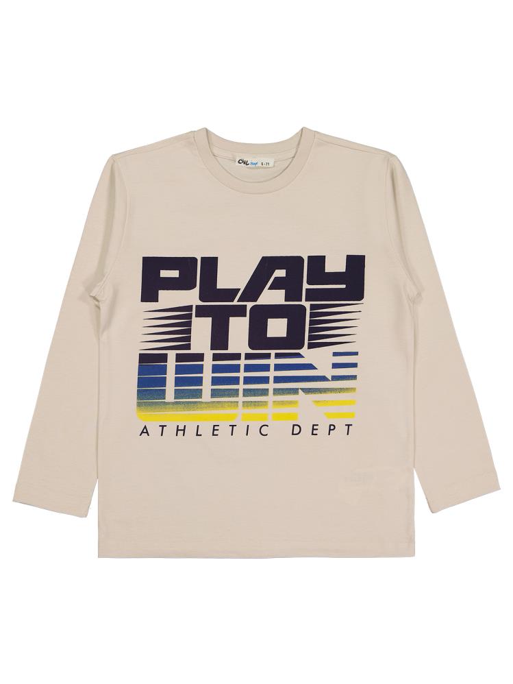 Civil Boys Play To Wın Baskılı 6-9 Yaş Sweatshirt - Bej
