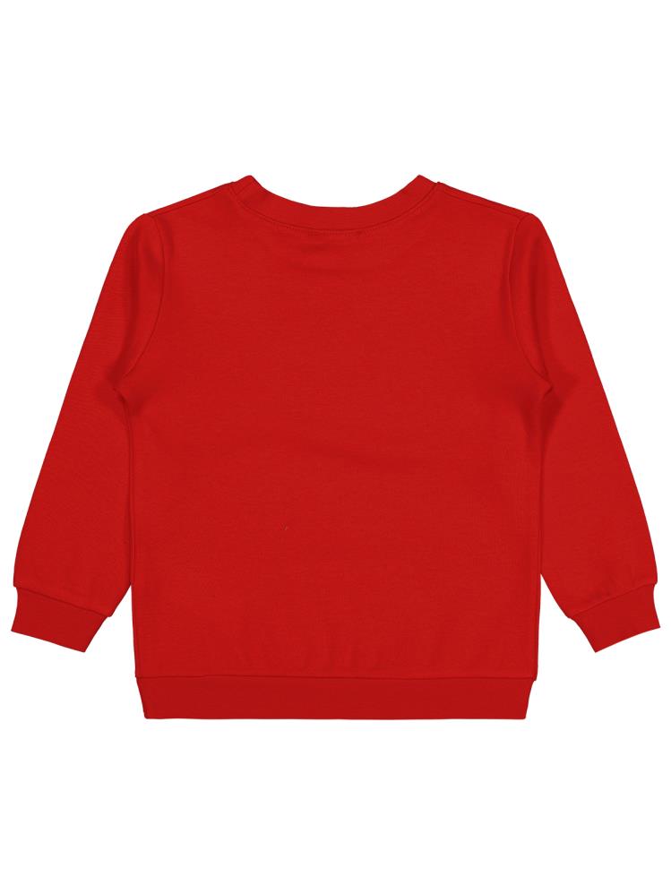 Civil Girls Geyik Baskılı 2-5 Yaş Sweatshirt - Kırmızı