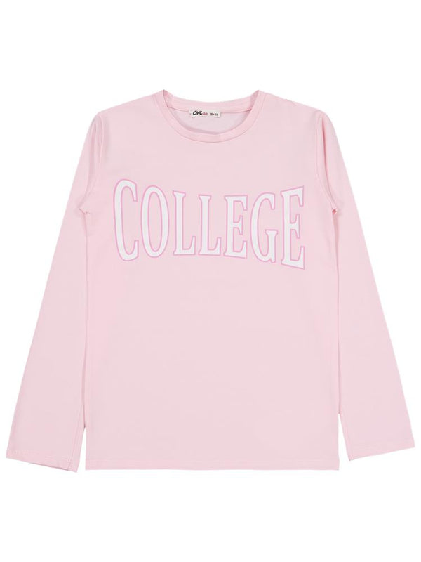 Civil Girls College Baskılı 10-13 Yaş Sweatshirt - Pudra