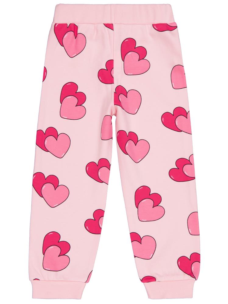 Civil Girls Renkli Kalp Baskılı 2-5 Yaş Eşofman Altı - Pembe