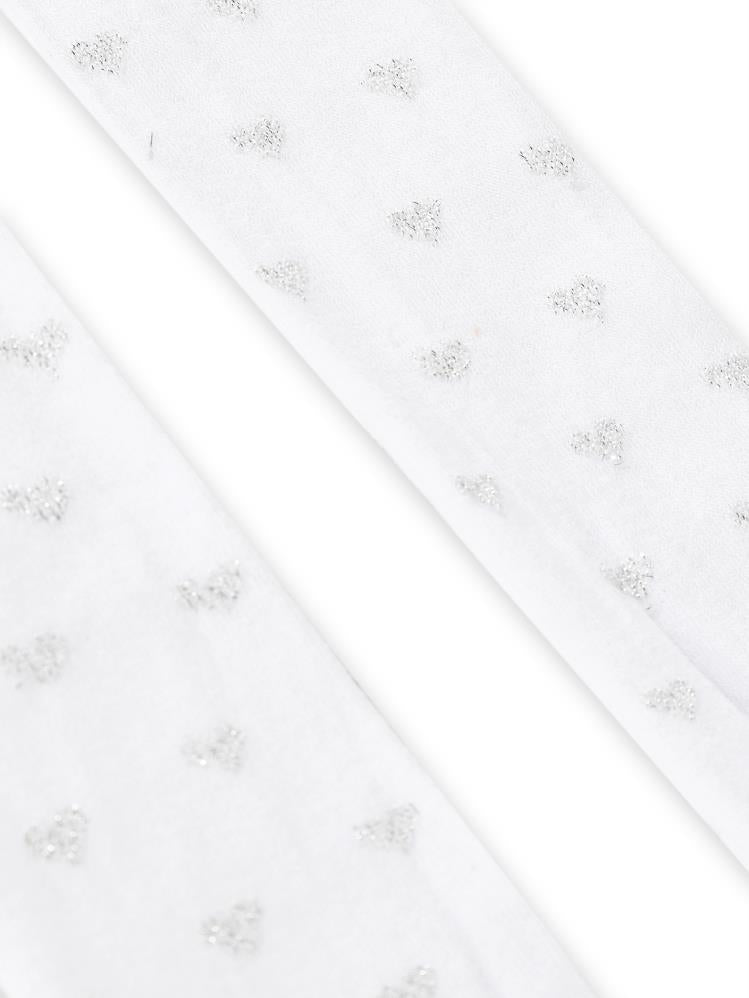 Civil Girls Simli Kalp 3-11 Yaş Kız Külotlu Çorap - Beyaz