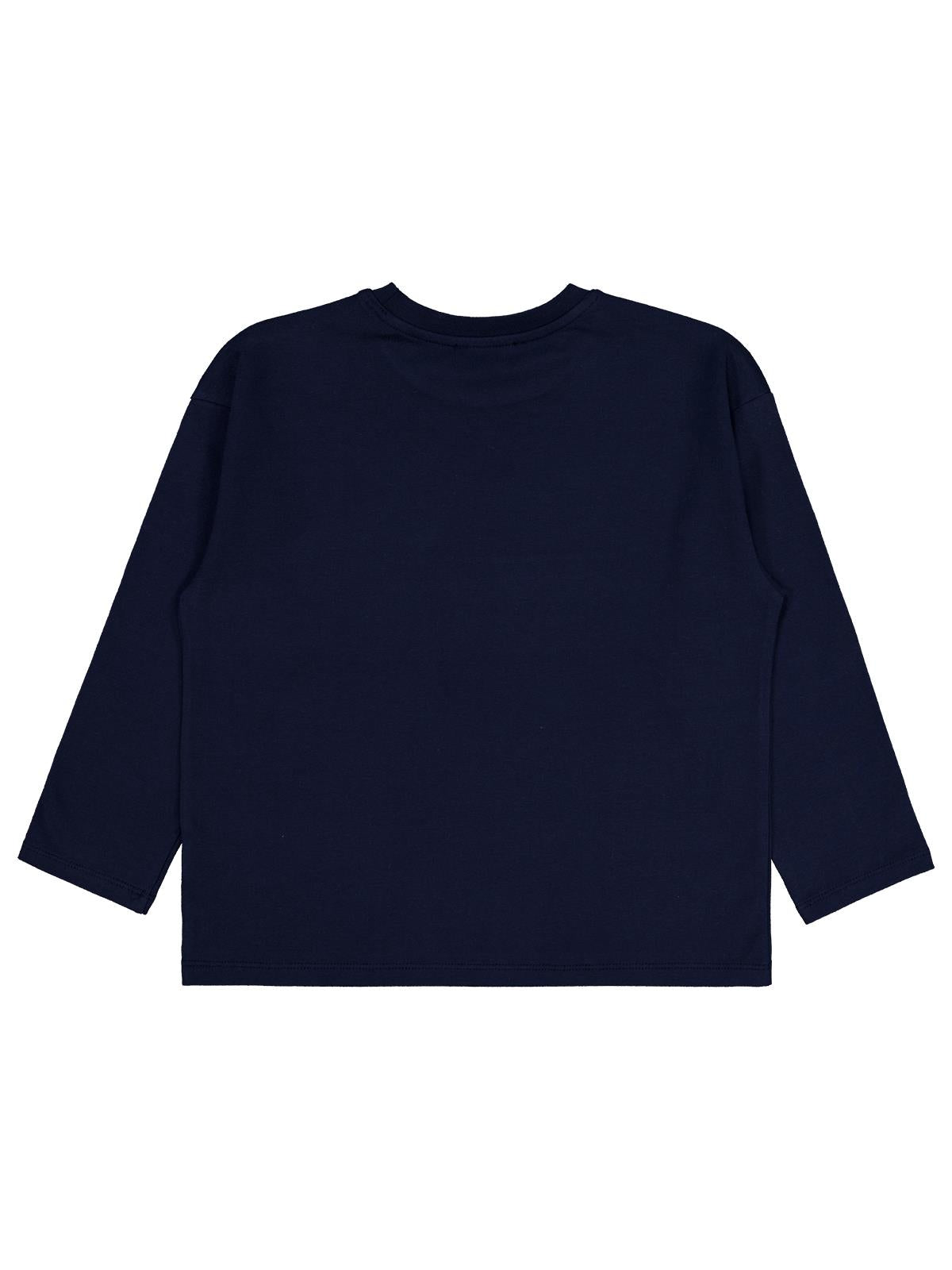 Civil Kız Çocuk Be Happy Baskılı Sweatshirt | Likralı Süprem Şardonlu | Okul Kreş ve Günlük Kullanım - Lacivert