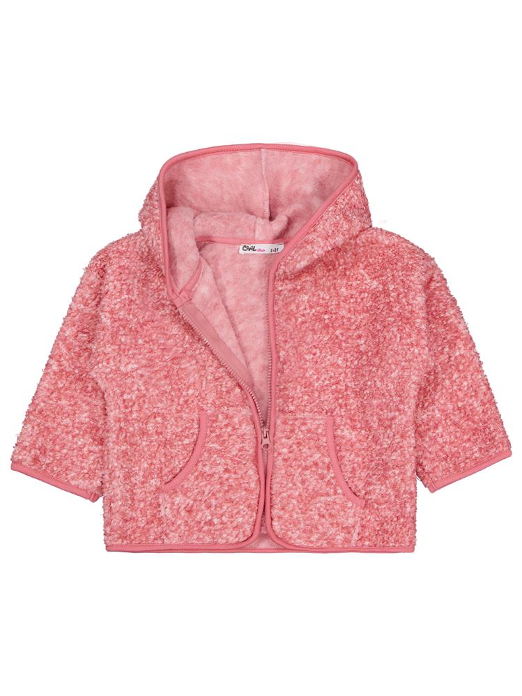 Civil Girls Kanguru Cepli 2-5 Yaş Hırka - Pembe