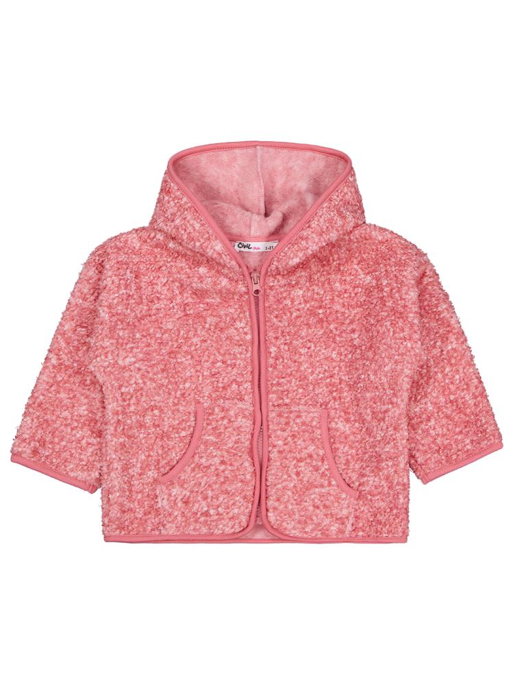 Civil Girls Kanguru Cepli 2-5 Yaş Hırka - Pembe